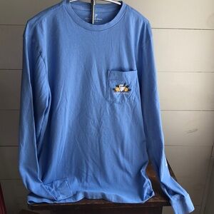Vineyard Vines Light Blue Long Sleeved T-Shirt Christmas Gingle Bells Size Small
